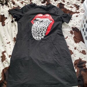 Rolling Stones Tee Dress Black size Large